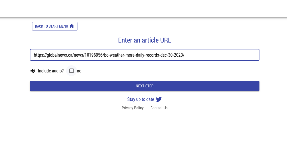 Article URL input